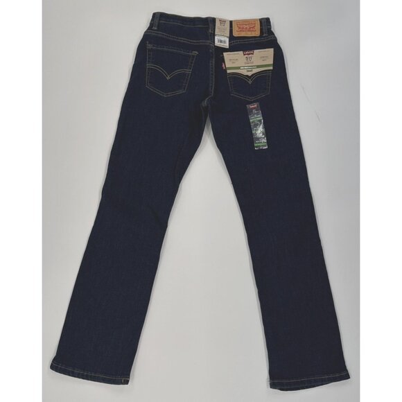 Levi's 511 Slim Jeans Youth Boys 14 Dark Denim Stretch Adjustable Waist Soft NEW - Picture 1 of 7